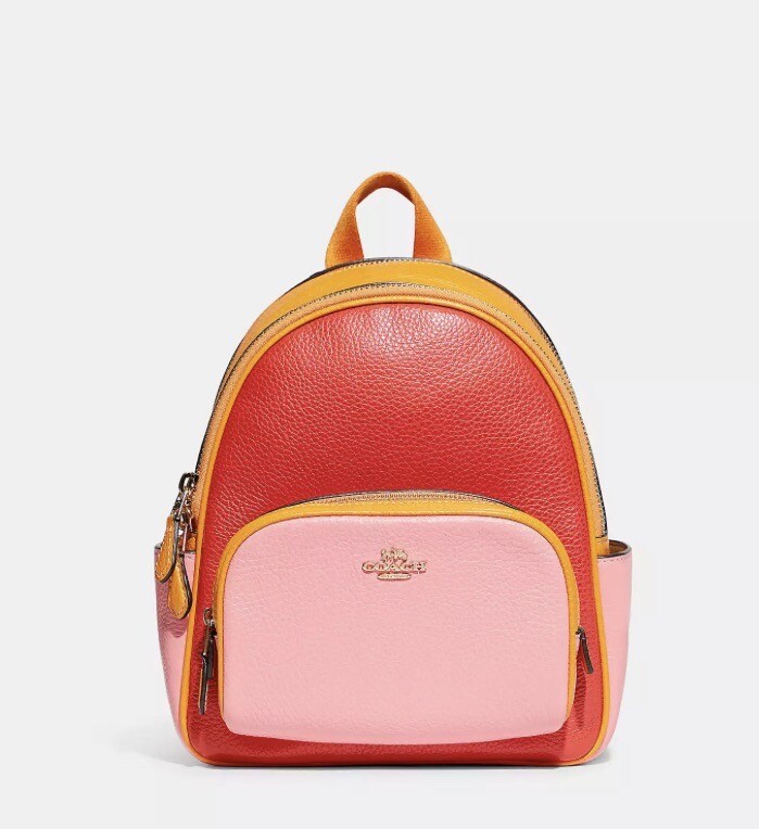 NWT COACH Women's Mini Court Backpack In Colorblock Leather Miami