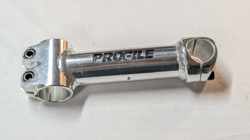 Vintage Profile Stem Neck 130mm 25.4mm Rise Riser Retro Silver MTB Mountain Bike - Image 4 of 4