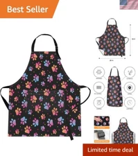Adjustable 32x28 Dog Paw Apron for Men & Women - Ideal for Cooking and Gardening
