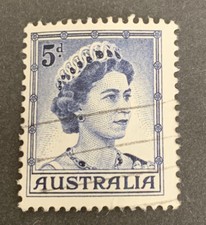 1959-63 Pre-Decimal Queen Elizabeth II 5d Blue Stamp FU No WMK