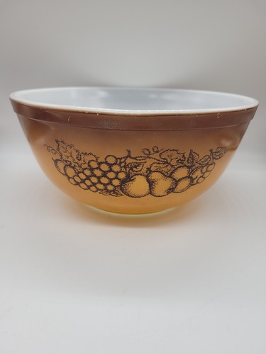 Vintage Pyrex Old Orchard Nesting Mixing Bowl 2.5 Quart 403,1.5 Pint 401 1974 - Picture 2 of 11
