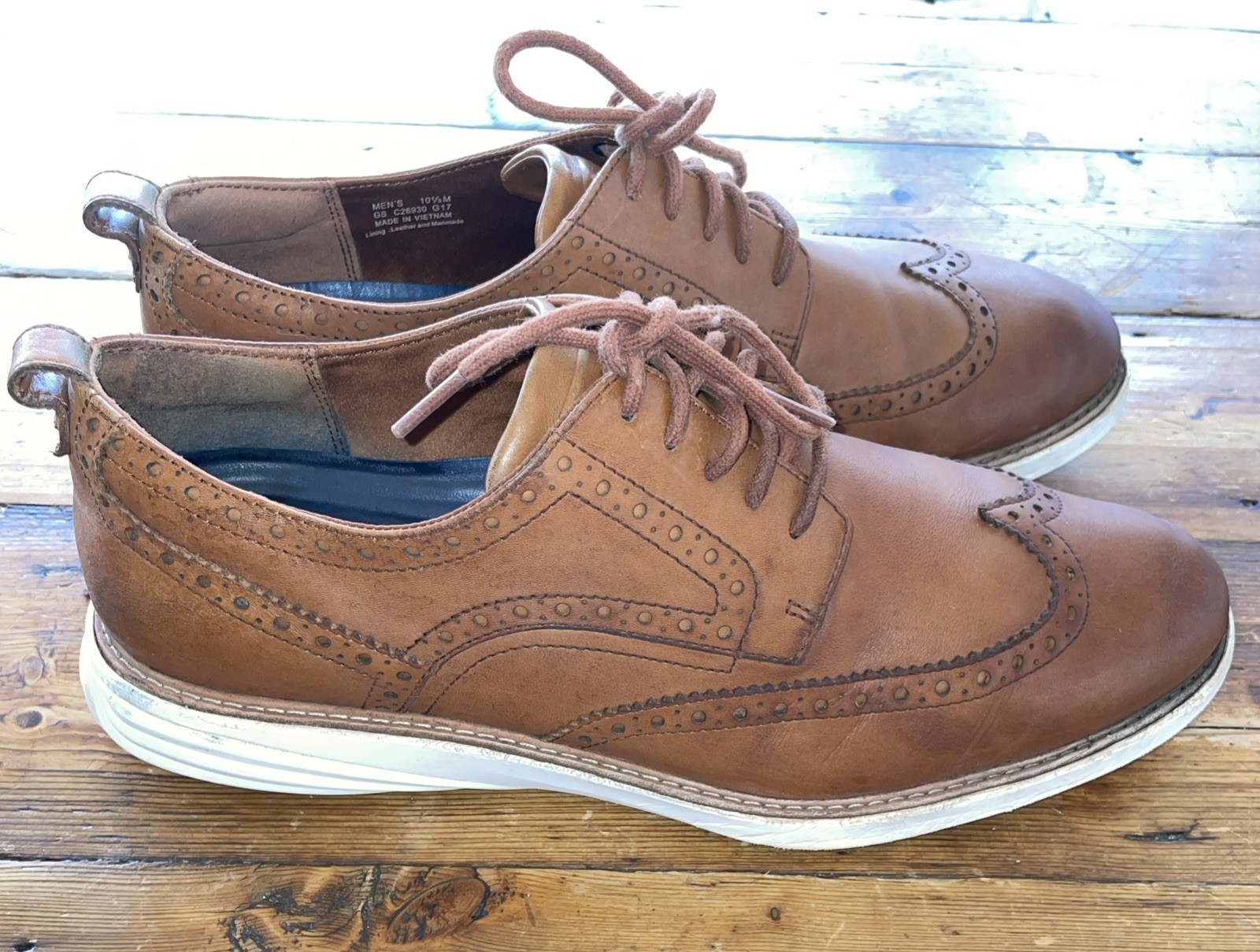 SAOLA Cole Haan GrandEvOlution Oxford Uomo 10 5 M Pelle Marrone Britannico Ala C26930