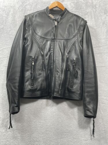 HARLEY-DAVIDSON Woman's Black Leather "Willie G." Convertible Jacket-Small