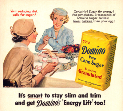 Domino Pure Cane Sugar Ladies Having Tea MCM Fashion Vintage Print Ad 1955