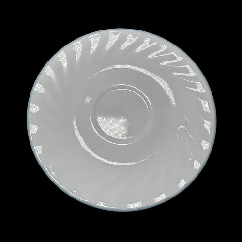 Corelle ENGLISH MEADOW Replacement White Saucer Swirl Rim Light Blue Border - Picture 2 of 6