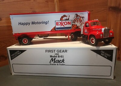 FIRST GEAR® 1960 B-61 MACK 1:34TH EXXON TRACTOR & TRAILER | eBay