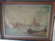 Gemälde 114x85cm Bauhaus Neue Sachlichkeit 1926 Bauhaus Hafen Frankfurt am Main