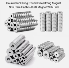 Countersunk Ring Round Disc Strong Magnet N35 Rare Earth NdFeB Magnet With Hole