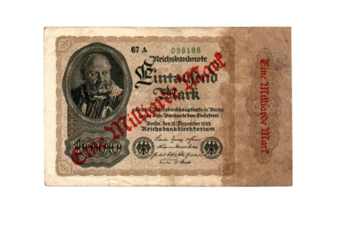 XXX-Rare genuine 1 Billion Mark weimar inflation banknote 1922  fine con !! - 第 1/2 張圖片