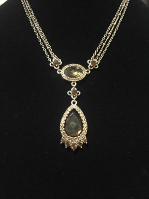 Bijoux Terner Articulated Pendant Topaz Tone Statement Necklace