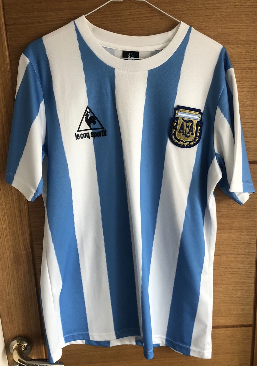 Maillot LE COQ SPORTIF LA MANO DE DIOS Maradona Argentine vintage shirt 1986 M