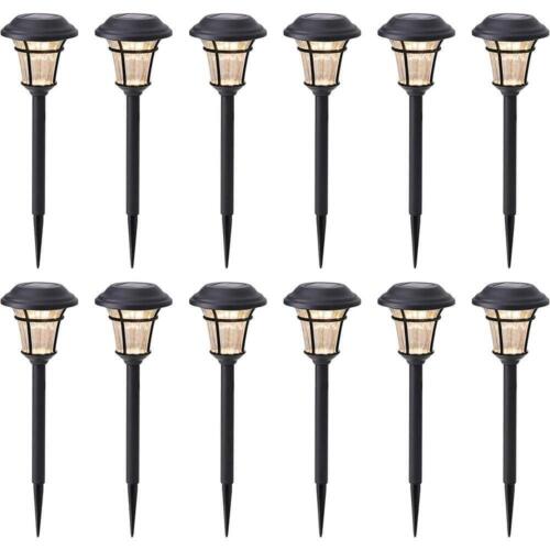 Cubilan LED Solar Pathway Lights Dusk-to-Dawn ON/OFF Switch Warm White (12-Pack)