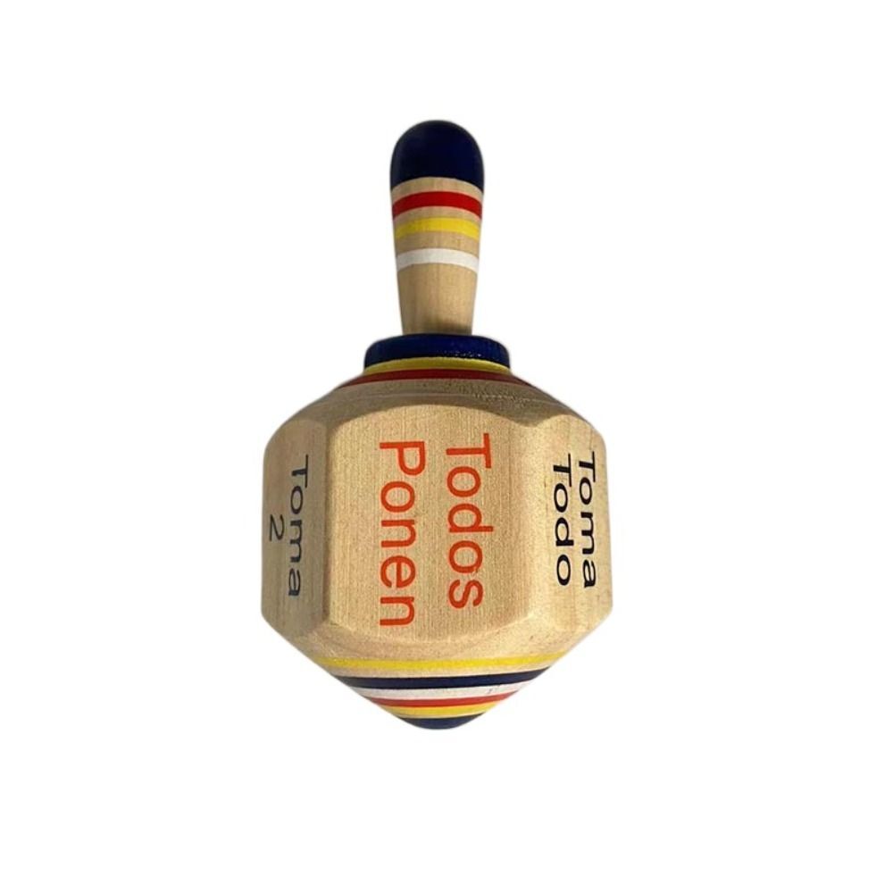 Wooden Mexican Gyro Dice Toys Spinning Top Game Spinner Toys Party