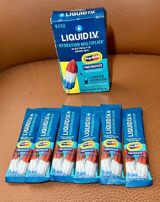 Liquid IV Firecracker Popsicle Hydration Multiplier Electrolytes Drink Mix 6 Pk