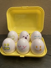 Tomy Egg Shape Sorting Toy Hide N Squeak Vintage Egg Carton Yellow 1993