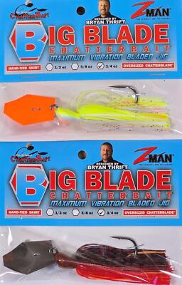 (Ct of 2) Z-Man Big Blade Chatterbait 3/4 oz Provides Maximum Thump & Vibration