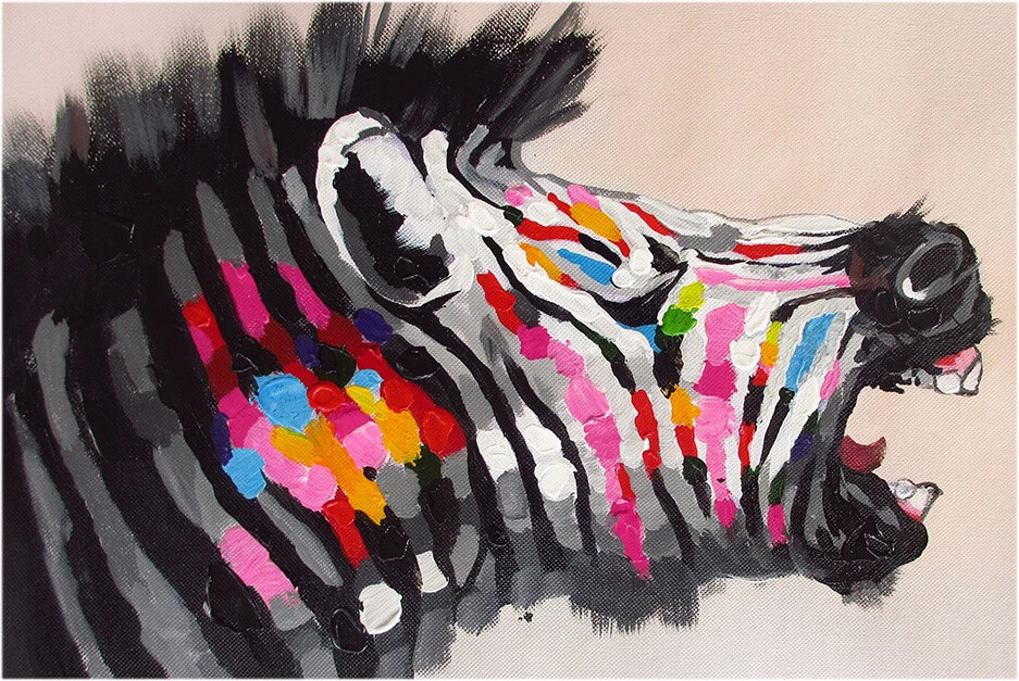 ZEBRA PRINT RAINBOW COLOUR  POSTER SATIN PAPER  FOR FRAME 85cm x55cm - Image 2 of 3