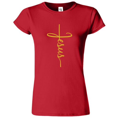 T-shirt Gesù Croce Donna Fede Cristiano Religiosa Bibbia Cristo Chiesa Maglietta Nuova - Foto 22 di 36