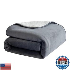 PFIMIGH Waterproof Dog Blanket, 3-Layer Flannel and Sherpa Pet Throw, Reversi