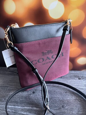 Coach Jacquard Kitt Crossbody Bag Black Cherry C0662 | eBay