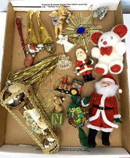 21 Christmas Ornaments Lot Flock Santa Mouse Angels Bear Train Japan Taiwan