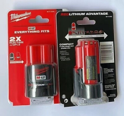 USA Milwaukee 48-11-2430 M12 12V 3.0Ah REDLITHIUM XC Compact Battery -2pk US