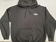 20120 Mens Majestic BALTIMORE RAVENS Pullover Hooded Hoodie SWEATSHIRT BLACK