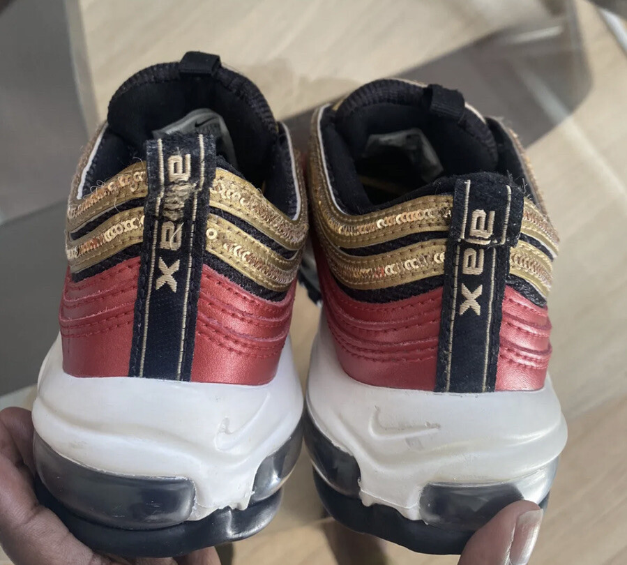 burgundy and gold air max