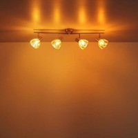 Deckenleuchte Deckenlampe Wohnzimmerleuchte Messing 4 Flammig Beweglich L 70 Cm