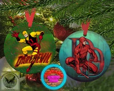 DAREDEVIL Man Without Fear 3.9" Aluminum Double Sided Christmas Ornament wRibbon