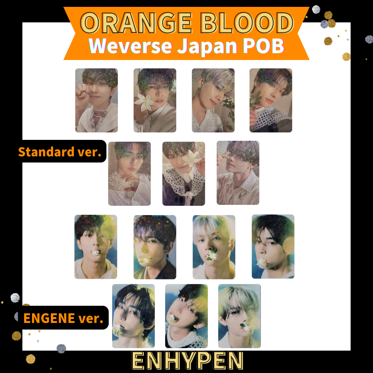 ENHYPEN ORANGE BLOOD Photo Card 4th Mini Album POB Weverse ENHYPEN ORANGE BLOOD Photo Card 4th Mini Album POB Weverse
