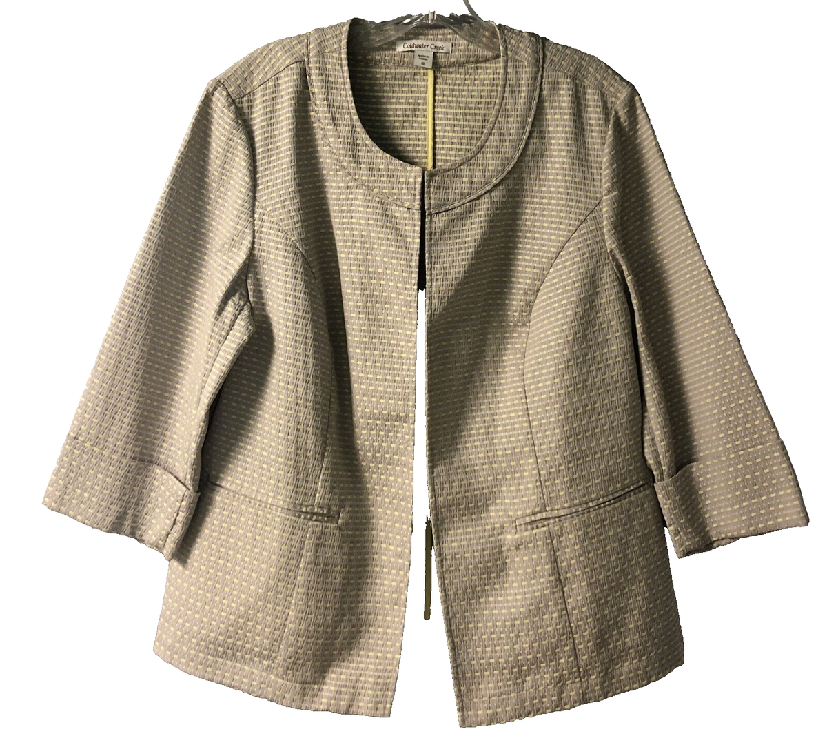 Size 16 Yellow Tan Coldwater Creek Blazer Jacket Top Suit Seperate