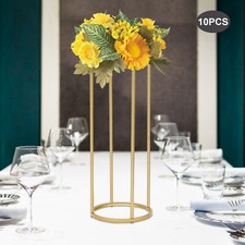 10pcs 23.6 in Metal Flower Column Ceremony Wedding Decoration Centerpieces Gold