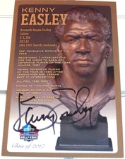 2017 HALL OF FAME BUST CARD KENNY EASLEY AUTO #D/150 SIGNED HOF AUTOGRAPH UCLA