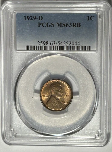 1929 D LINCOLN CENT PCGS MS 63 RB