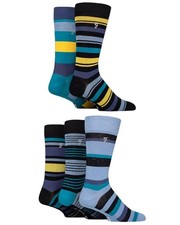 Image of Farah Mens 5 Pack Bamboo Socks Dark Navy/Yellow