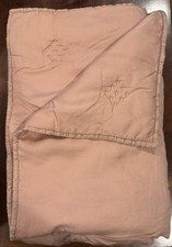 West Elm Pottery Barn Kids Audrey Crib Toddler Comforter Blanket Light Pink VGUC