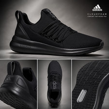 adidas Lite Racer Adapt 7.0 Wide Running Shoes Men 8 Black Cloudfoam Slip-On