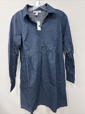 Nine West Blue Denim Button Up Dress NWT