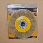 8" INCH BRASS COATED STEEL WIRE WHEEL - 4500 RPM MAX SPEED - VERSATILE TOOL — photo 1