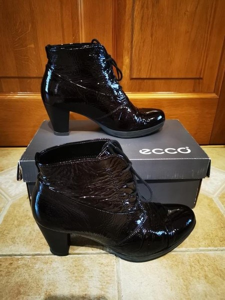 Women Gabor Boots Brown Patent Leather 37.5