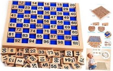 umbresen Wooden Toys Hundred Board Montessori 1-100 Consecutive Numbers Early