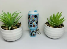 Mini "Stanley Style" Tumbler Keychain Chapstick Holder Bones - Paws - Dogs - Bow