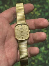 😍 NRMT Neo Vintage 1990s GRUEN Ellipse Integrated Hobnail Diamond Quartz Watch