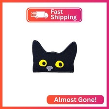 Peeking Black Cat Patch, Funny Black Cat Pocket Patch, 3 inches - Iron On/Sew On
