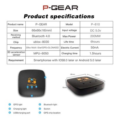 PGEAR 20Hz GPS P610 Based Performance Meter Box with Mobile App, Car LapTimer