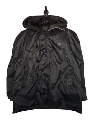 Vintage Alpha Industries N-3B Cold Weather Parka Size XL Men's Black Made In USA