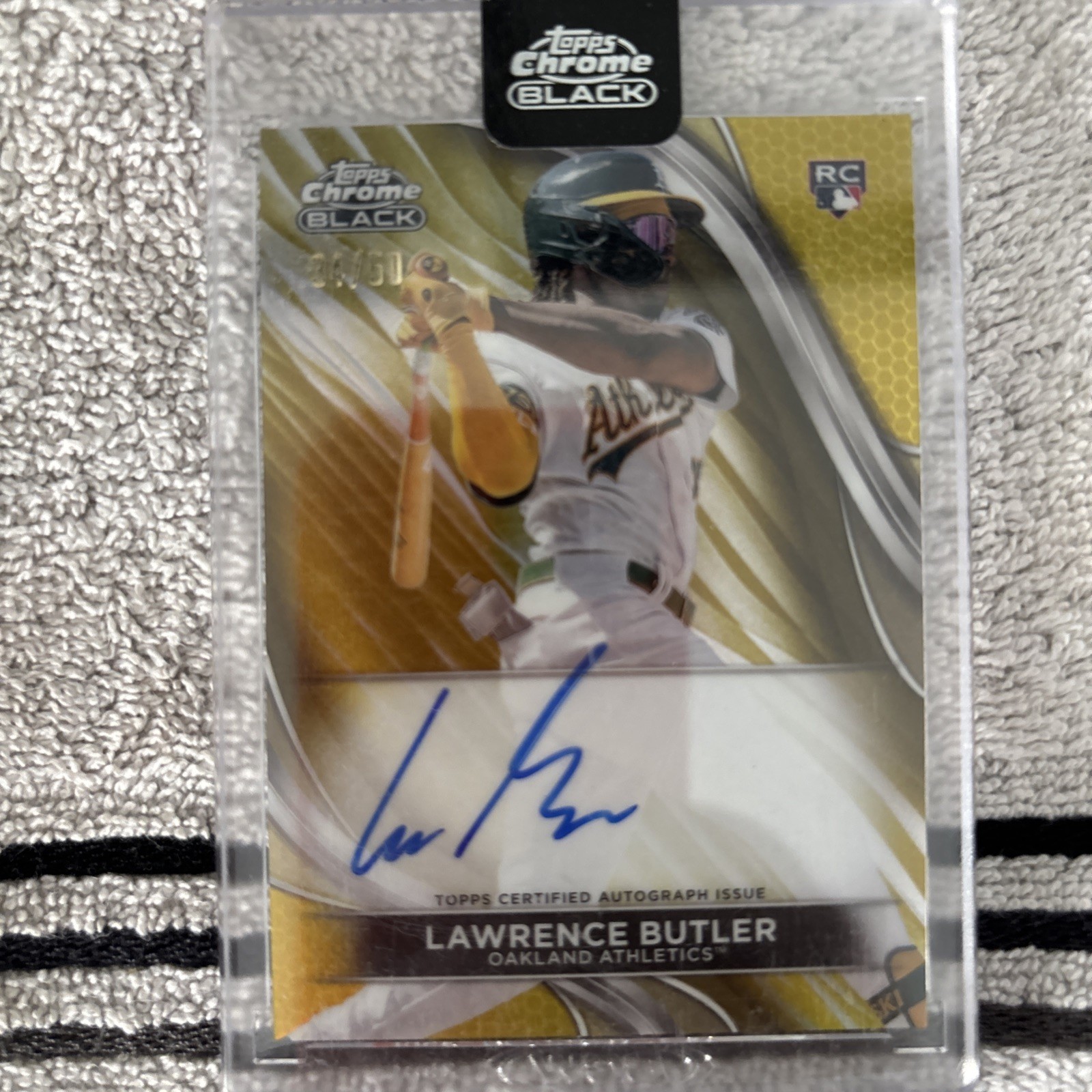 2024 Topps Chrome Black - Autographs Lawrence Butler #CBA-LB Gold Refractor /50 