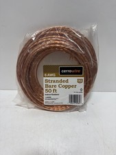 Cerrowire 50ft 6 AWG Stranded Bare Copper Wire Indoor/Outdoor New