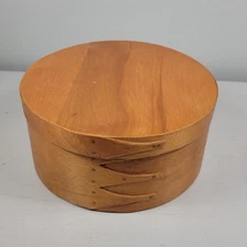 4-Finger Bentwood Round Wood Shaker Pantry Box 7 1/2" x 4" Antique Primitive